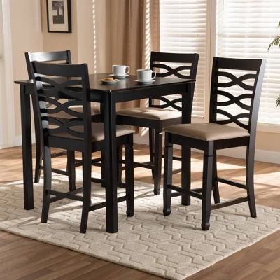 Lanier Wood Pub Counter Height Dining Set Espresso - Baxton Studio 1 Lanier Wood Pub Counter Height Dining Set Espresso - Baxton Studio