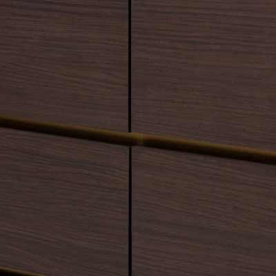 Walker Wood 6 Drawer Dresser With Faux Marble Top Dark Brown/Marble/Gold - Baxton Studio 4 Walker Wood 6 Drawer Dresser With Faux Marble Top Dark Brown/Marble/Gold - Baxton Studio - Image 4