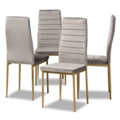 4pc Armand Velvet Fabric Upholstered And Metal Dining Chair Set - Baxton Studio -Urban Dwell Gear Outlet Store GUEST 969ea76b 11da 4041 9042 c6c933d7aea7