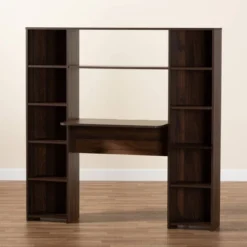 Ezra Wood Storage Computer Desk With Shelves Walnut - Baxton Studio -Urban Dwell Gear Outlet Store GUEST 971c02f1 4a8c 4970 a2da a797688b9711