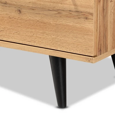 Radley Wood 3 Drawer Sideboard Buffet Oak Brown/Black - Baxton Studio 3 Radley Wood 3 Drawer Sideboard Buffet Oak Brown/Black - Baxton Studio - Image 3