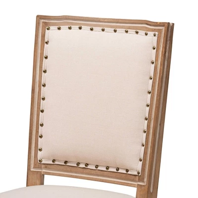 Set Of 2 Louane Fabric Upholstered And Wood Dining Chairs - Baxton Studio 5 Set Of 2 Louane Fabric Upholstered And Wood Dining Chairs - Baxton Studio - Image 5