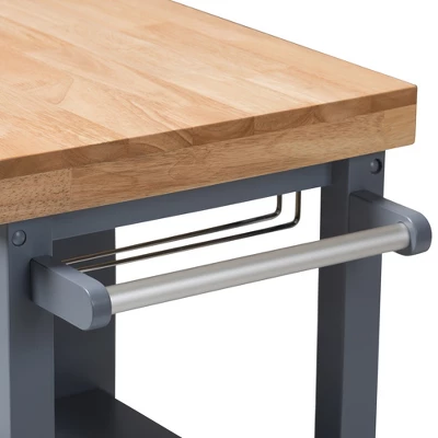 Sunderland Coastal And Farmhouse Natural Wood Kitchen Cart Gray, Light Brown - Baxton Studio 13 Sunderland Coastal And Farmhouse Natural Wood Kitchen Cart Gray, Light Brown - Baxton Studio - Image 13