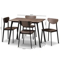 5pc Ornette Mid Century Modern Matte Frame Dining Set Light Brown - Baxton Studio -Urban Dwell Gear Outlet Store GUEST 983ba939 22da 4ca9 b4db b4e553d52cb0