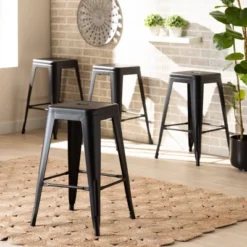 4pc Horton Metal Stackable Counter Stool Set - Baxton Studio -Urban Dwell Gear Outlet Store GUEST 9974c57c da25 45d1 af99 3f55338c8ed1