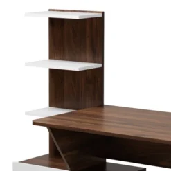 Tobias Two-Tone Wood Storage Computer Desk With Shelves Walnut - Baxton Studio -Urban Dwell Gear Outlet Store GUEST 9a046470 c654 478f 8947 f75ecd569b63