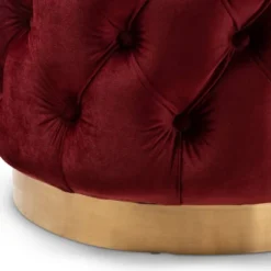 Valeria Velvet Button Tufted Ottoman Burgundy Heather - Baxton Studio -Urban Dwell Gear Outlet Store GUEST 9a4a0ae1 2c0f 4dba 90e2 226334b01e51