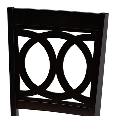 7pc Lenoir Upholstered Wood Dining Set Sand Brown/Espresso - Baxton Studio 3 7pc Lenoir Upholstered Wood Dining Set Sand Brown/Espresso - Baxton Studio - Image 3