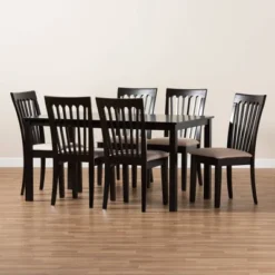 7pc Minette Fabric Upholstered Espresso Wood Dining Set Sand/Dark Brown - Baxton Studio 10 7pc Minette Fabric Upholstered Espresso Wood Dining Set Sand/Dark Brown - Baxton Studio -Urban Dwell Gear Outlet Store GUEST 9c0650c2 a8a8 40de a1af c8cca7689092