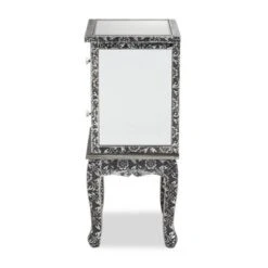 Wycliff Metal And Mirrored Glass 2 Drawer Nightstand Dark Gray/Silver - Baxton Studio -Urban Dwell Gear Outlet Store GUEST 9c503f0b 2fe2 4ae8 bbed 81600d9bceaa