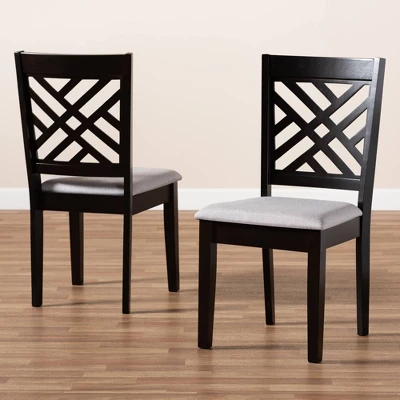 2pc Caron Upholstered Wood Dining Chair Set - Baxton Studio 5 2pc Caron Upholstered Wood Dining Chair Set - Baxton Studio - Image 5