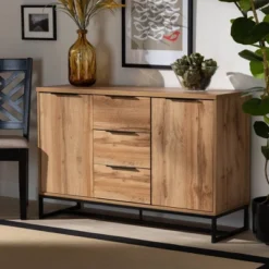 Reid Wood & Metal 3 Drawer Sideboard Buffet Oak/Black - Baxton Studio 14 Reid Wood & Metal 3 Drawer Sideboard Buffet Oak/Black - Baxton Studio -Urban Dwell Gear Outlet Store GUEST 9ce34f74 b95d 4b6f a930 0e91cdb67b96
