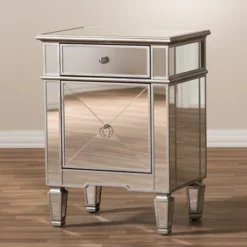 Claudia Hollywood Regency Glamour Style Mirrored Nightstand - Baxton Studio 11 Claudia Hollywood Regency Glamour Style Mirrored Nightstand - Baxton Studio -Urban Dwell Gear Outlet Store GUEST 9d1615a3 bb48 482f b173 9a6a3d695d98