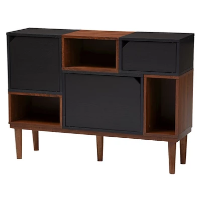 Anderson Mid-century Retro Modern Wood Sideboard Storage Cabinet - Oak/Espresso - Baxton Studio 2 Anderson Mid-century Retro Modern Wood Sideboard Storage Cabinet - Oak/Espresso - Baxton Studio - Image 2