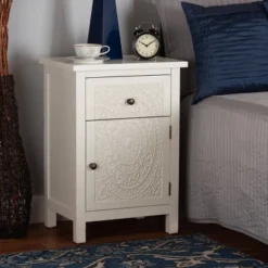 Lambert Wood 1 Drawer Nightstand White - Baxton Studio -Urban Dwell Gear Outlet Store GUEST 9db03d69 cffc 42e6 b1ea f321a0abac9c