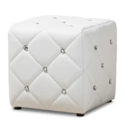 Stacey Modern And Contemporary Faux Leather Upholstered Ottoman - Baxton Studio -Urban Dwell Gear Outlet Store GUEST 9e0514dc c260 4878 8ef8 f2e65686eea6