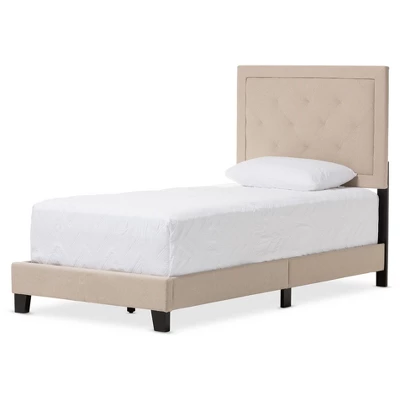 Paris Modern And Contemporary Linen Upholstered Tufting Platform Bed - Twin - Baxton Studio 5 Paris Modern And Contemporary Linen Upholstered Tufting Platform Bed - Twin - Baxton Studio - Image 5