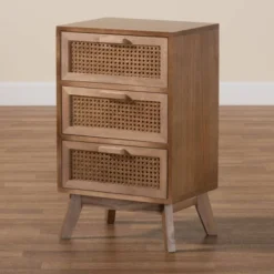 Baden Wood With Rattan 3 Drawer Nightstand Walnut Brown - Baxton Studio 20 Baden Wood With Rattan 3 Drawer Nightstand Walnut Brown - Baxton Studio -Urban Dwell Gear Outlet Store GUEST 9e87e016 527e 41a9 9c03 2bb2709df11e