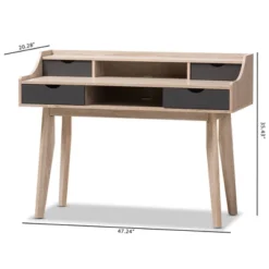 Fella Mid - Century Modern 4 - Drawer Wood Study Desk - Brown - Baxton Studio -Urban Dwell Gear Outlet Store GUEST 9fec5d68 9348 4255 80ea d8a992401161