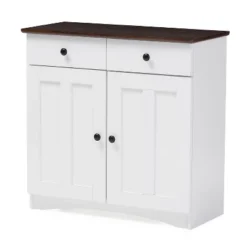 Lauren TwoTone And Buffet Kitchen Cabinet With Two Doors And Two Drawers White/Dark Brown - Baxton Studio -Urban Dwell Gear Outlet Store GUEST a14b2120 62aa 4961 a320 78588775310b
