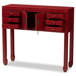 Melodie 6 Drawer Console Table Red - Baxton Studio -Urban Dwell Gear Outlet Store GUEST a15e09dd 598d 4223 9ee7 14e3a2a58cd4
