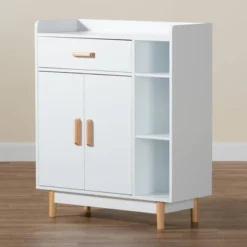 Russell Two-Tone Wood 2 Door Sideboard White/Oak Brown - Baxton Studio -Urban Dwell Gear Outlet Store GUEST a1ca4544 187d 43fe b344 d1633747a378