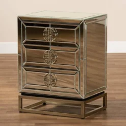 Laken 3 Drawers Mirrored Nightstand - Baxton Studio 11 Laken 3 Drawers Mirrored Nightstand - Baxton Studio -Urban Dwell Gear Outlet Store GUEST a346b6af 82b5 4ed3 a27c aa37334737cd