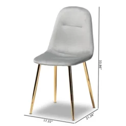 Set Of 4 Elyse Velvet Upholstered Metal Dining Chairs - Baxton Studio -Urban Dwell Gear Outlet Store GUEST a356ee8e 4982 4669 9a3d b25dc0267772