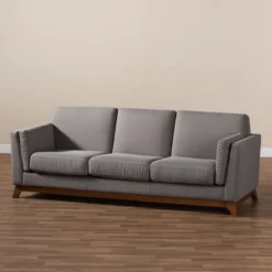 Baxton Studio Sava Fabric Upholstered Walnut Wood 3 Seater Sofa Gray - BaxtonStudio 12 Baxton Studio Sava Fabric Upholstered Walnut Wood 3 Seater Sofa Gray - BaxtonStudio -Urban Dwell Gear Outlet Store GUEST a35fba56 2cef 483b abf7 50243cf3053d