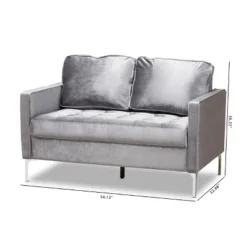 Baxton Studio Clara Velvet Fabric Upholstered 2 Seater Loveseat Gray - BaxtonStudio -Urban Dwell Gear Outlet Store GUEST a4715d64 87a8 4209 937c d4e7827fb55a