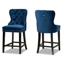 2pc Howell Modern Velvet Upholstered Wood Counter Height Barstool Set - Baxton Studio -Urban Dwell Gear Outlet Store GUEST a49ba721 8ae4 4c0a b569 33e893b965da