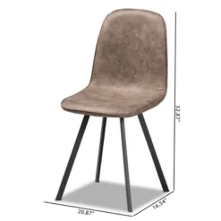 Set Of 4 Filicia Imitation Leather Upholstered Metal Dining Chairs Gray/Brown - Baxton Studio -Urban Dwell Gear Outlet Store GUEST a4dd5ec7 5b77 4bc6 ba9f ef4da4e7bc0c