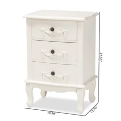 Callen Wood 3 Drawer Nightstand White - Baxton Studio -Urban Dwell Gear Outlet Store GUEST a55a867e f815 4127 b334 e39c52c89424
