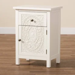 Lambert Wood 1 Drawer Nightstand White - Baxton Studio -Urban Dwell Gear Outlet Store GUEST a5c3583c 7ca3 4393 81b0 ed56722b7094