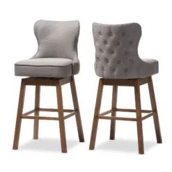 Gradisca Modern And Contemporary Wood Finishing Upholstered Barstools Set Of 2 - Baxton Studio -Urban Dwell Gear Outlet Store GUEST a60a49a1 cba3 413b 913e bf2eb4ed3f83