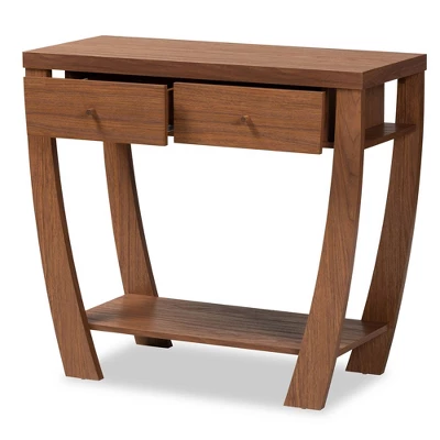 Capote Wood 2 Drawer Console Table - Baxton Studio 1 Capote Wood 2 Drawer Console Table - Baxton Studio