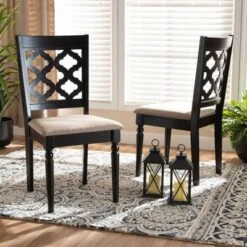 2pc Ramiro Fabric And Wood Dining Chairs Set - Baxton Studio -Urban Dwell Gear Outlet Store GUEST a71c222d 4000 43e3 89b1 c9e9114afa08