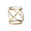 Desma Glam With Luxe Metal And Mirrored Glass End Table Gold - Baxton Studio