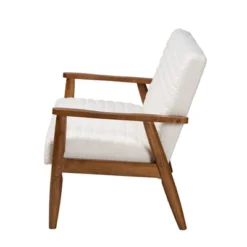 Stratton Boucle Fabric And Wood Loveseat White/Walnut Brown - Baxton Studio -Urban Dwell Gear Outlet Store GUEST a8146ab7 db69 48af 9f6b a9b3af435923