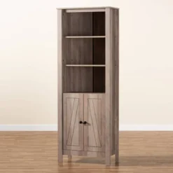 75.4" Derek Wood 2 Door Bookcase Oak - Baxton Studio -Urban Dwell Gear Outlet Store GUEST a83ccd3c 80ff 4a2b b812 83062a0abdc8