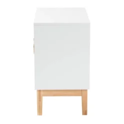 Kamana Two-Tone Wood And Metal 2 Door Storage Cabinet White/Gold/Oak Brown - Baxton Studio -Urban Dwell Gear Outlet Store GUEST a87af37f 7f25 457c 8848 76177751360d