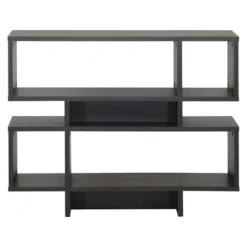 Cassidy 35.25" 4 Level Modern Bookshelf Dark Brown - Baxton Studio
