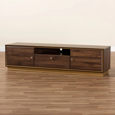 Cormac Wood And Metal 2 Door TV Stand For TVs Up To 60" - Baxton Studio 7 Cormac Wood And Metal 2 Door TV Stand For TVs Up To 60" - Baxton Studio - Image 7