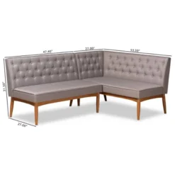 2pc Riordan Fabric Upholstered And Wood Dining Nook Banquette Set Gray/Walnut Brown - Baxton Studio -Urban Dwell Gear Outlet Store GUEST a9f6e8c9 2d0b 42c5 bd26 c98e8160f5fd