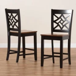 2pc Nicolette Two-Toned Wood Counter Height Barstools Brown/Walnut - Baxton Studio -Urban Dwell Gear Outlet Store GUEST aa1da33e bde1 45a9 b194 c0c385dc6868