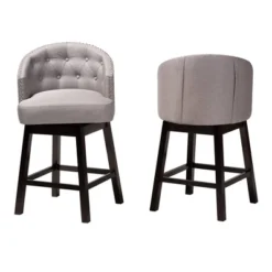 2pc Theron Fabric And Wood Swivel Counter Stool Set - Baxton Studio 15 2pc Theron Fabric And Wood Swivel Counter Stool Set - Baxton Studio -Urban Dwell Gear Outlet Store GUEST ab997ba1 d218 41cf 9254 b8108716f5be