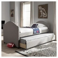 Twin Alessia Modern And Contemporary Fabric Upholstered Daybed With Guest Trundle Bed - Baxton Studio -Urban Dwell Gear Outlet Store GUEST abee7f84 acc1 4d92 ab00 b786ca16f3a7