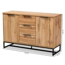 Reid Wood & Metal 3 Drawer Sideboard Buffet Oak/Black - Baxton Studio 16 Reid Wood & Metal 3 Drawer Sideboard Buffet Oak/Black - Baxton Studio -Urban Dwell Gear Outlet Store GUEST ac35d1cc 90ec 4450 a26f 1c16c7d2ef0d