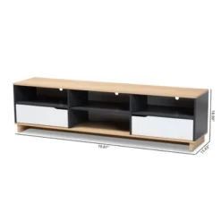 Reed 2 Drawer Wood TV Stand For TVs Up To 75" White/Oak - Baxton Studio -Urban Dwell Gear Outlet Store GUEST add6b1ab b20b 4c54 8283 51b0dfb7db23