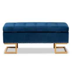 Ellery Velvet Fabric Upholstered Ottoman - Baxton Studio -Urban Dwell Gear Outlet Store GUEST ae2e0e8c 2c7d 452d 9097 392d1ae5a0f2